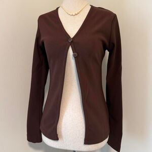 Chocolate brown two button cardigan Top Small